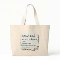 Writers Block Excuses Canvas Bags