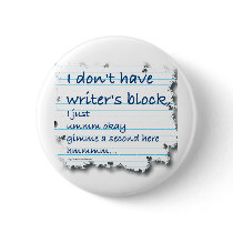 Writers Block Excuses buttons by Writersfort Writers Block Excuses buttons