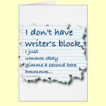 Writers Block Excuses cards