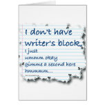 Writers Block Excuses cards