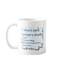 Writers Block Excuses mugs