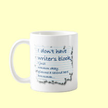 Writers Block Excuses mugs