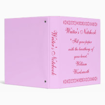 Writer's Notebook - William Wordsworth 3 Ring Binders