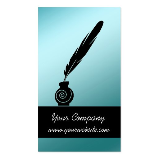 Writer's Quill & Ink Profile Card Business Card (back side)