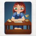 Writing Girl Mousepad by EstrellaDeQueso Writing Girl Mousepad