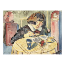 Writing girl (Sonia Gramatté) by Walter Gramatte Print