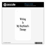 Writing Is My Boyfriend's Therapy Skins For iPhone 4