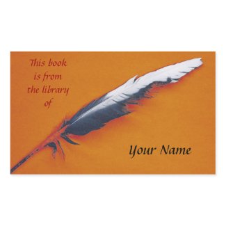 Writing quill library sticker plate