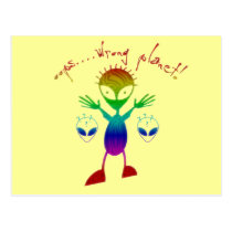 Wrong Planet Alien Postcard