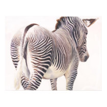 "Wrong Way" Zebra Wildlife Watercolor posters