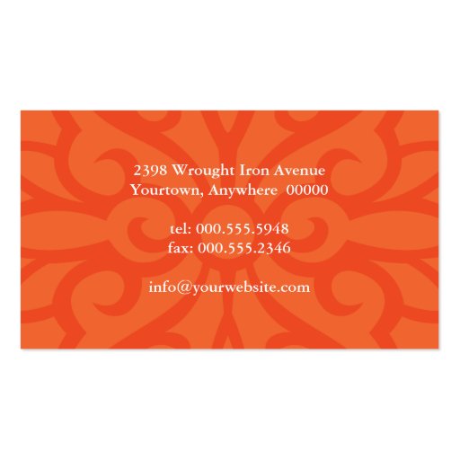 Wrought Iron Decorative Business Card (back side)