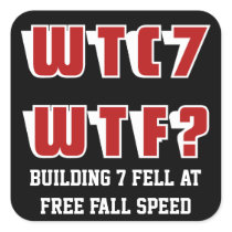 WTC 7 WTF? on black Stickers