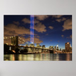 WTC Lights Brooklyn Bridge Print