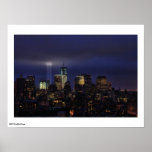 WTC Tribute in Light - 9/11/2011 at twiight Print