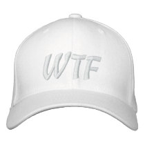 WTF 1337 Baseball hat White on White embroidered hats by CustomHats WTF 1337 Baseball hat White on White embroidered hats