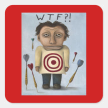WTF?! 2 SQUARE STICKER