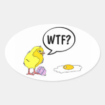 WTF Chick Oval Sticker