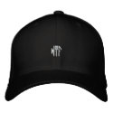 WTF sm oct fitted blk ht embroidered hats