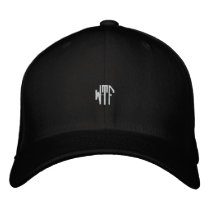 WTF sm oct fitted blk ht embroidered hats