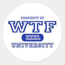 WTF University Round Sticker