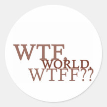 WTF World Round Sticker