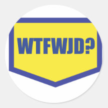 WTFWJD ROUND STICKERS
