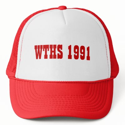 WTHS 1991 RED/WHITE BASEBALL CAP Hat by mhz1973