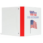 Wu for Congress Patriotic American Flag Vinyl Binders