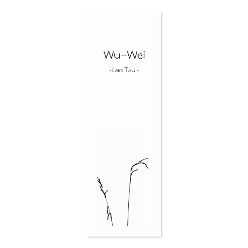 Wu-Wei Bookmark/ Business Card Templates (front side)