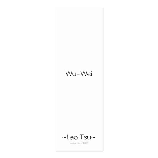 Wu-Wei Bookmark/ Business Card Templates (back side)