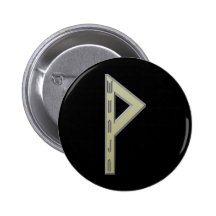Wunjo Rune gold Pinback Buttons