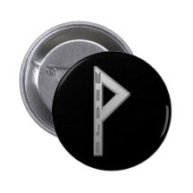 Wunjo Rune grey Pinback Button