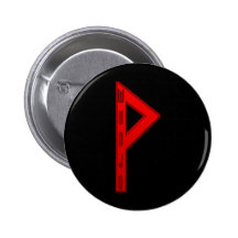 Wunjo Rune red Pinback Buttons