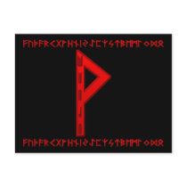 Wunjo Rune red Post Card