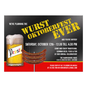 Wurst Oktoberfest Party Invitations