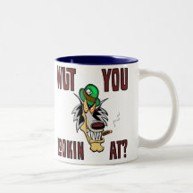 WUT YOU LOOKIN AT?  Vingonline Mascot hotrods neon Mug