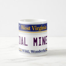 WV LICENSE PLATE COAL MINER COFFEE MUGS