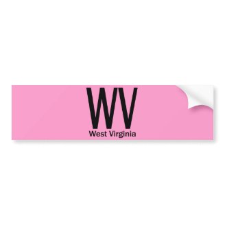 WV West Virginia plain black Bumper Stickers