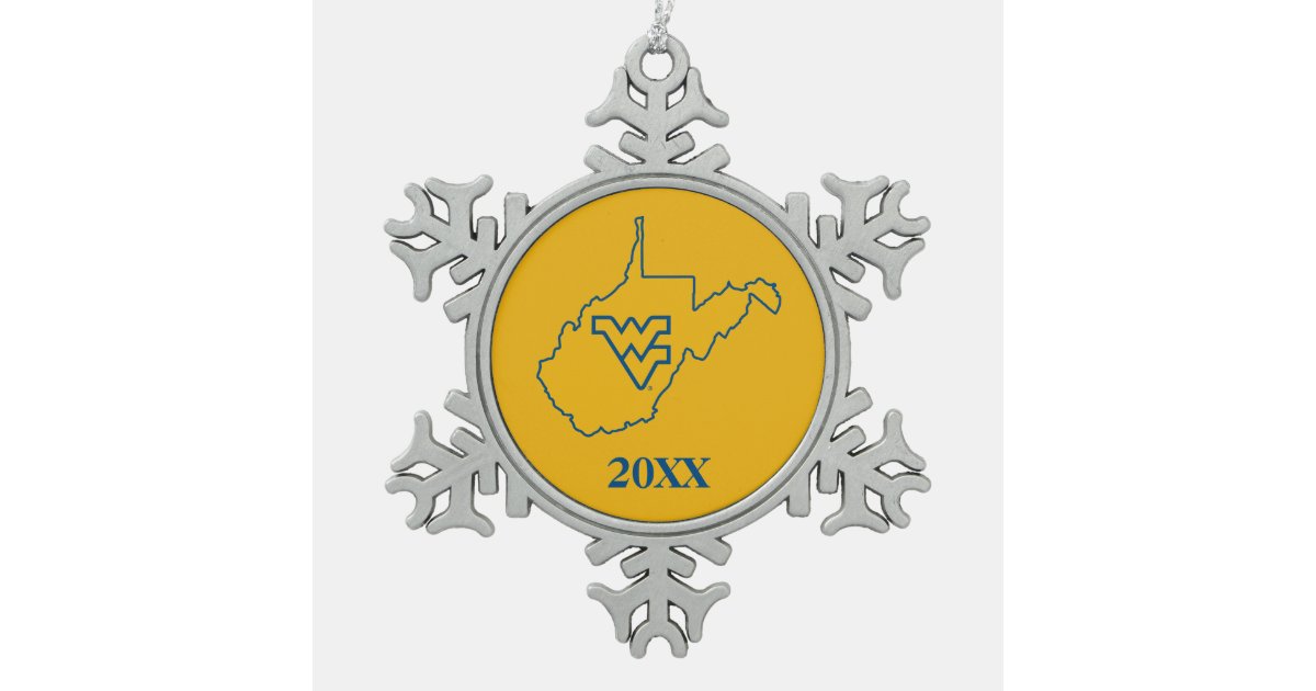 wvu in state of west virginia snowflake pewter christmas wvu in state of west virginia snowflake pewter christmas
