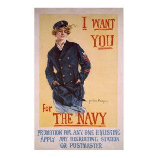 WW1 Navy - Navy Recruitment Poster or Print print