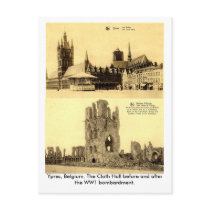 WW1 - Ypres, the Cloth Hall Post Card