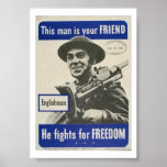 WW2 Englishman- "He fights for FREEDOM" Print