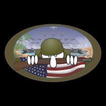 WW2 Kilroy Oval Sticker