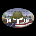 WW2 Kilroy Oval Sticker