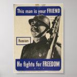 WW2 Russian- "He fights for FREEDOM" Posters