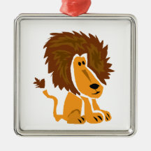 WW- Primitive Art Lion Christmas Tree Ornament
