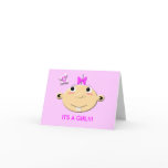WWatching Butterfly, IT'S A GIRL!!! Greeting Cards