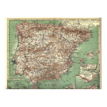 WWI Map of Spain and Portugal posters