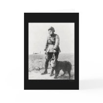 WWI Sergeant and His Dog Wearing Gas Masks 1915 cards