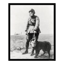 WWI Sergeant and His Dog Wearing Gas Masks 1915 posters by lc_vintagephotos WWI Sergeant and His Dog Wearing Gas Masks 1915 posters